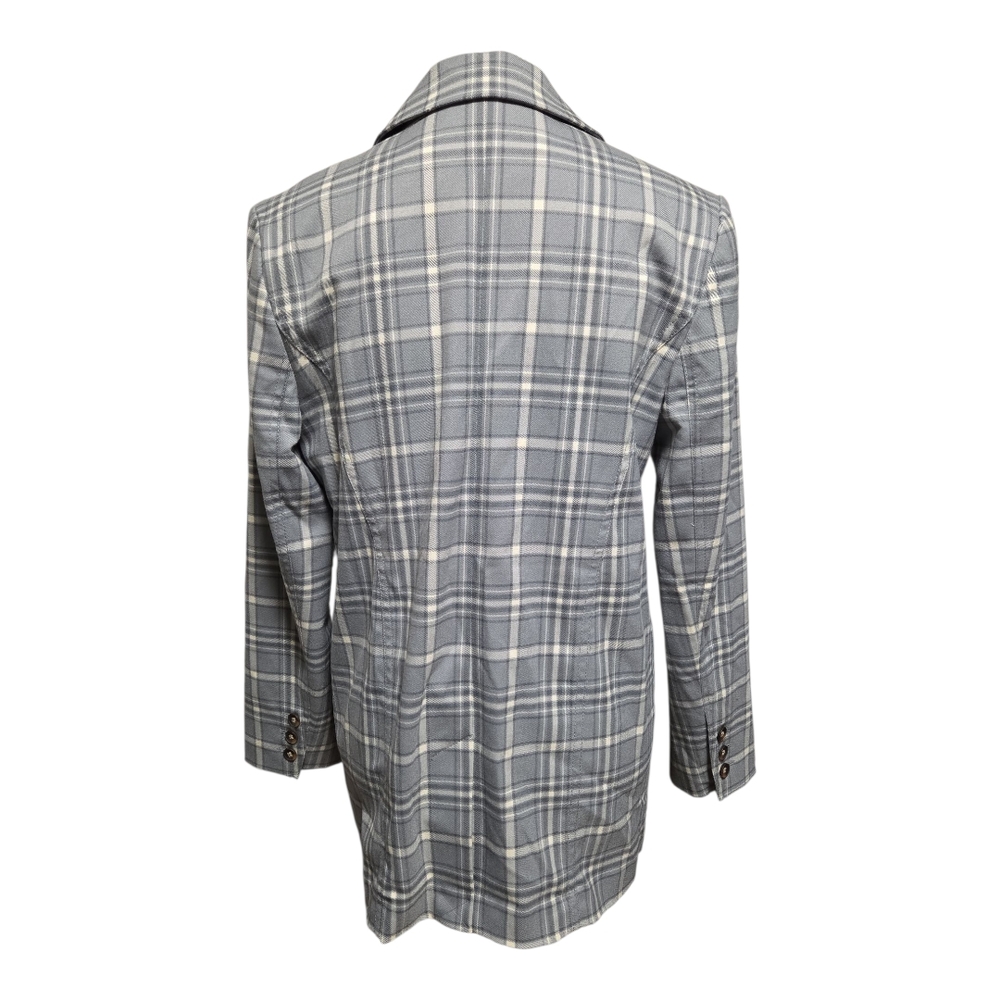Treasure & Bond Women's  Oversized Gray Plaid Blazer - Picture 9 of 11